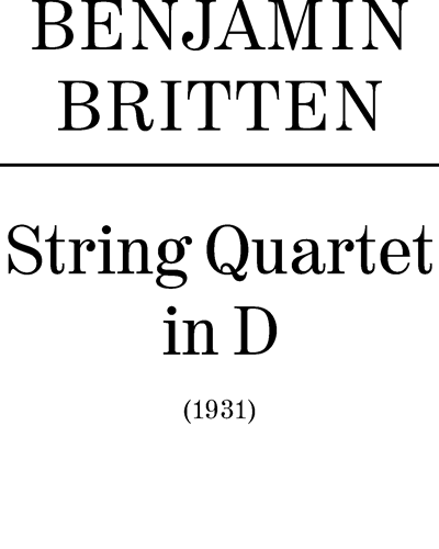String Quartet in D — Benjamin Britten