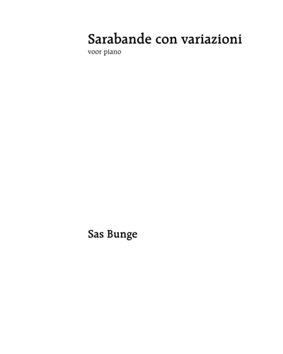 Sarabande and Variations — Sas Bunge