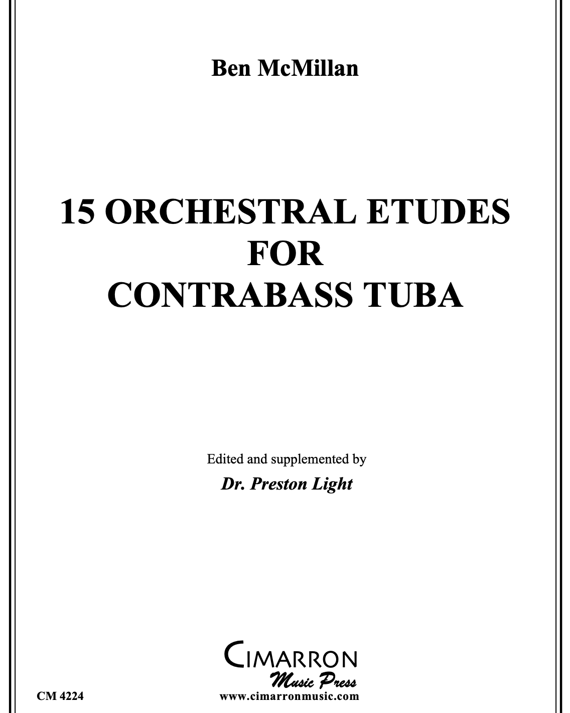 Fifteen Orchestral Studies — Ben McMillan