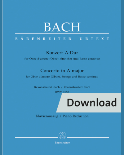 Concerto for Oboe d'amore (Oboe), Strings and Basso continuo in A major — 巴赫