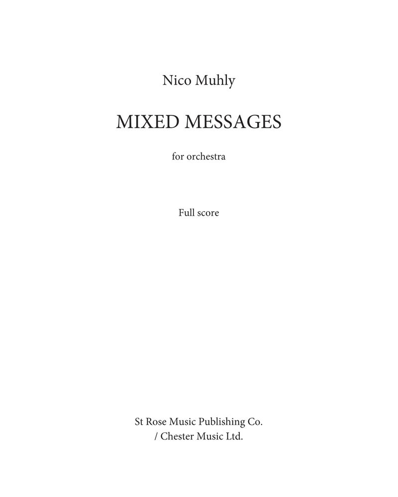 Mixed Messages — Nico Muhly