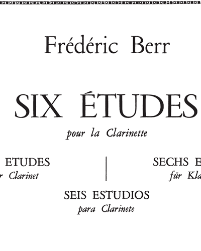 Six Études pour la Clarinette — Frédéric Berr