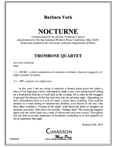 Nocturne for Trombone Quartet — Barbara York