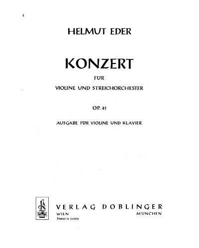 Concerto, op. 41 — Helmut Eder