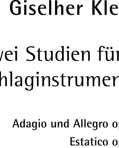 Two Studies for Percussion Instruments, opp. 48 & 30 — Giselher Klebe