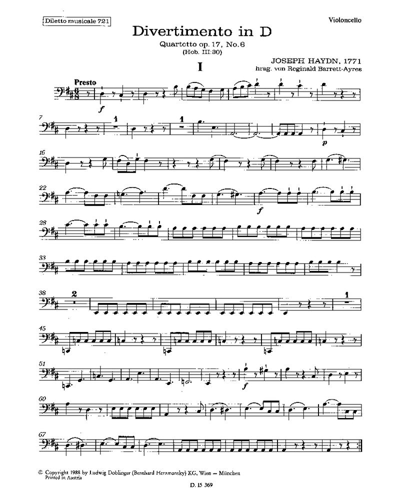 String Quartet in D major, op. 17/6 — 海顿