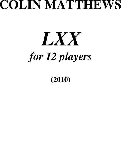 LXX — Colin Matthews