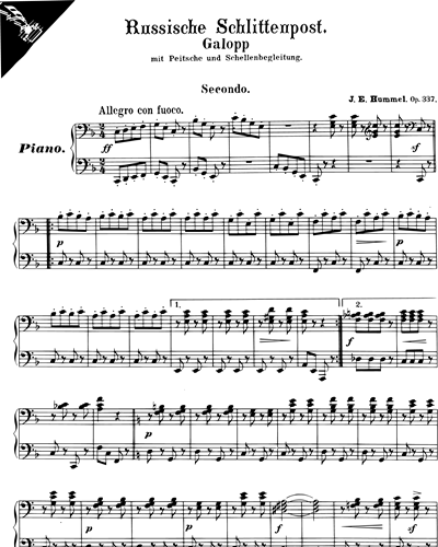 Russian Sleigh Ride, op. 337 — Johann E. Hummel