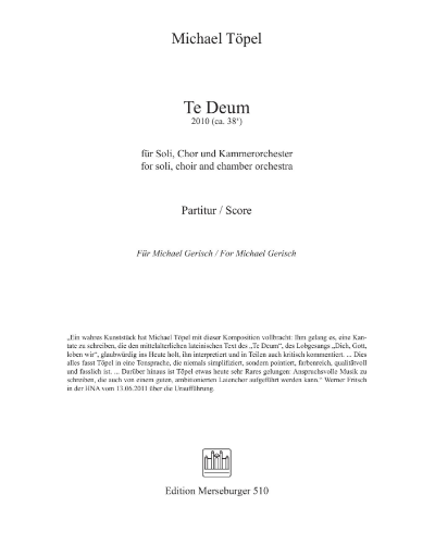 Te Deum — Michael Töpel