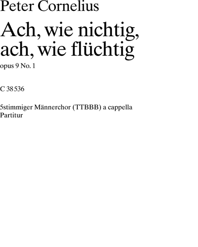 Ach, wie nichtig, ach, wie flüchtig — 彼得·科内利乌斯