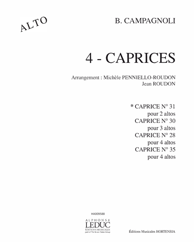 Caprice No. 31, Op. 22 pour 2 Altos — Bartolomeo Campagnoli