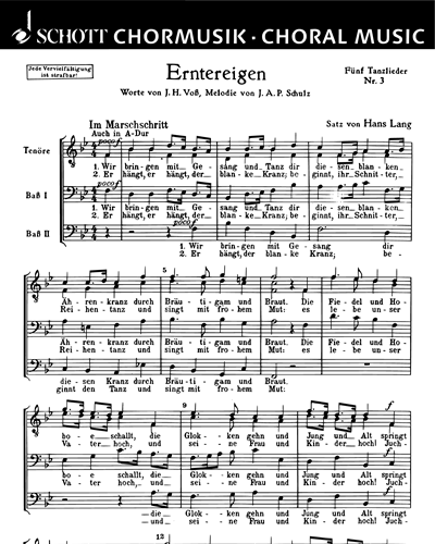 Fünf Tanzlieder — Hans Lang