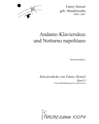 Andante-Klaviersätze und Notturno Napolitano — 范妮·门德尔松