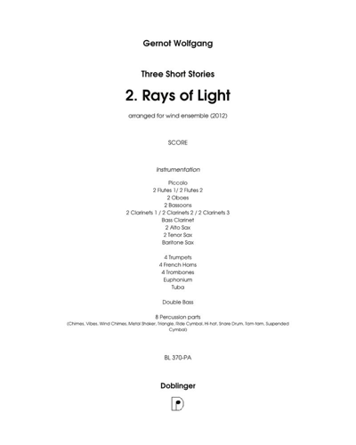 Three Short Stories: 2. Rays of Light — Gernot Wolfgang
