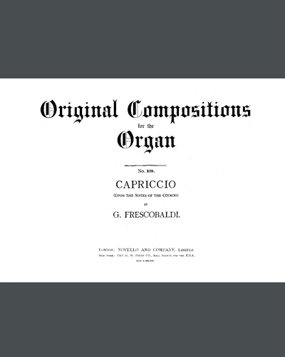 Capriccio (Upon the Notes of the Cuckoo) — 弗雷斯科巴尔迪