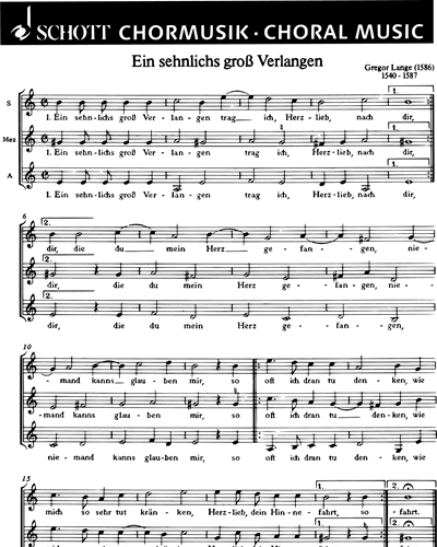Ein sehnlichs groß Verlangen — Gregor Lange