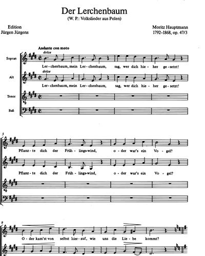 Sechs Chorlieder — Moritz Hauptmann