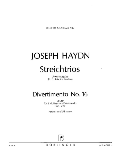 String Trio No. 16 in E-flat major, Hob. V:17 — 海顿
