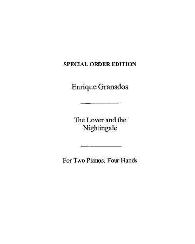 Quejas ó la Maja y el Ruiseñor (from 'Goyescas') — 格拉纳多斯