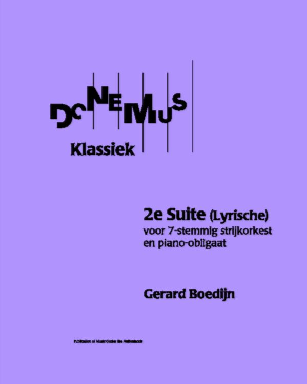 Second Suite, op. 68 — Gerard Hendrik Boedijn