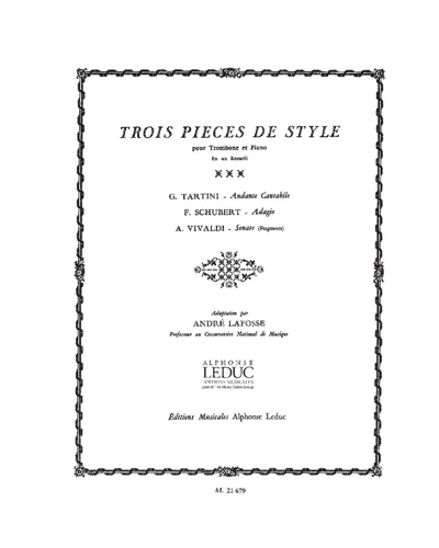 Trois pièces de style — André Lafosse