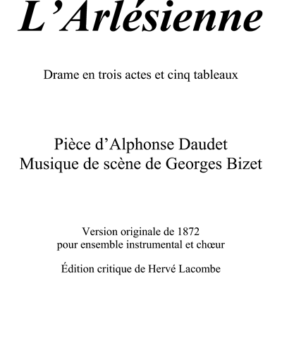 L'Arlésienne [Original Version of 1872] — 比才