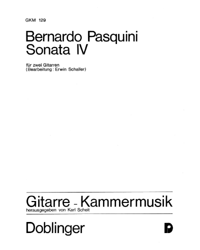 Sonata No. 4 in A major — Bernardo Pasquini