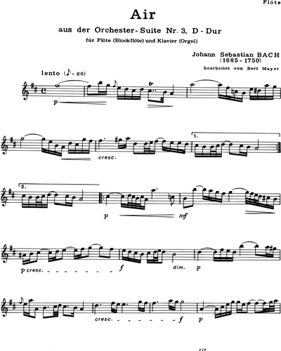 Air (from Orchestral Suite No. 3, BWV 1068) — Johann Sebastian Bach