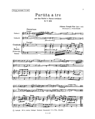 Partita a Tre in G minor, K. 322 — Johann Joseph Fux