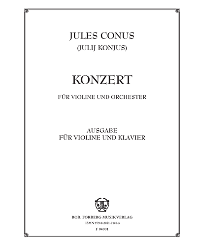 Konzert für Violine und Orchester — Julius Conus