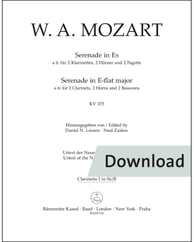 Serenade for 2 Clarinets, 2 Horns and 2 Bassoons in E-flat major K. 375 — 莫扎特