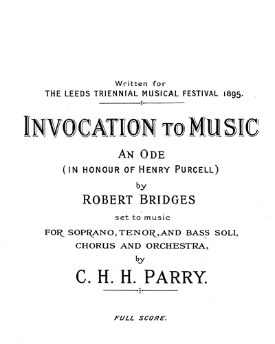 Invocation to Music — 休伯特·帕里