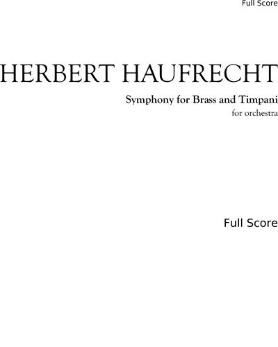 Symphony for Brass and Timpani — Herbert Haufrecht