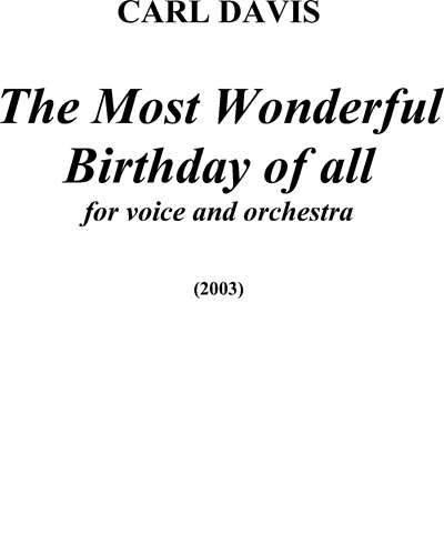 The Most Wonderful Birthday of All — Carl Davis