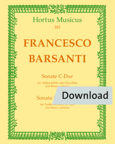 Sonata for Treble Recorder or Flute and Basso continuo in C major — Francesco Barsanti