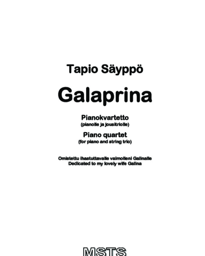 Galaprina (piano quartet) — Tapio Sayppo