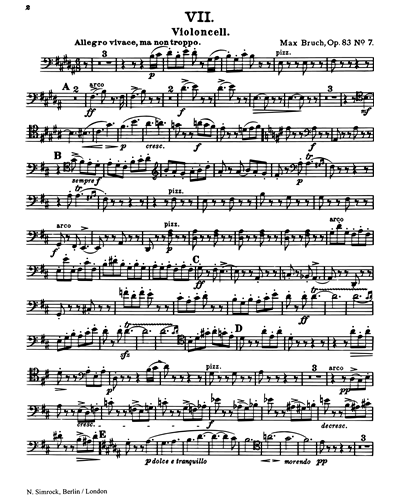 Eight Pieces, op. 83 (No. 7 in B major) — 布鲁赫