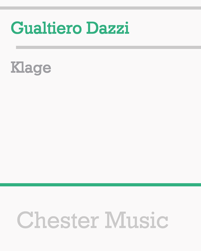 Klage — Gualtiero Dazzi