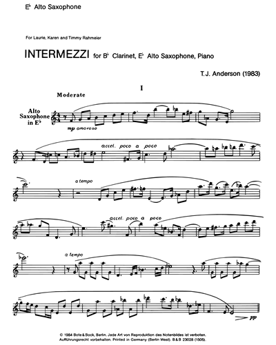 Intermezzi — "T.J." Anderson
