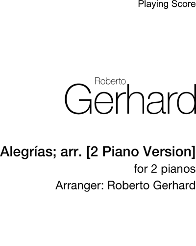 Alegrías (Arrangement for 2 Pianos) — 罗伯托·格哈德