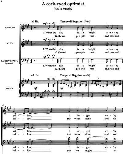A cock-eyed optimist (from 'South Pacific') — 理查德·罗杰斯