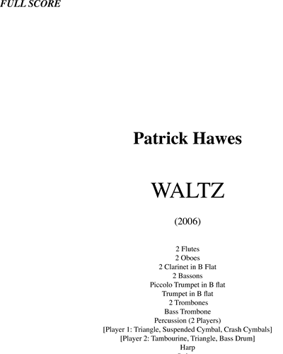 Waltz (from "Towards the Light") — Patrick Hawes
