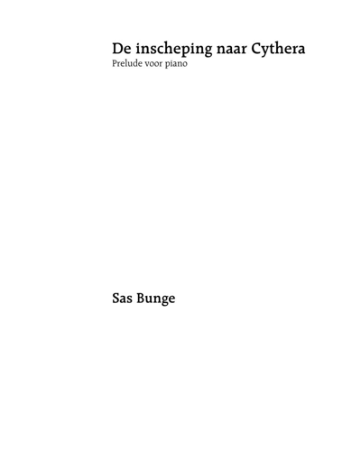 De Inscheping naar Cythera — Sas Bunge