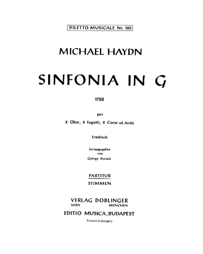 Sinfonia in G major — 米夏埃尔·海顿