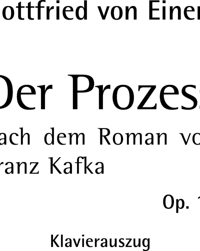 The Trial, op. 14 — Gottfried von Einem