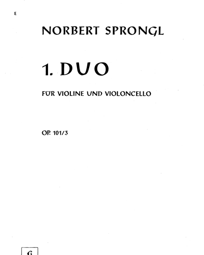 Duo No. 1, op. 101/3 — Norbert Sprongl