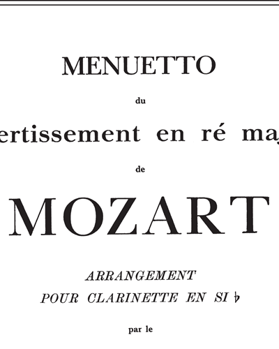 Minuet (from 'Divertimento in D major') — 莫扎特