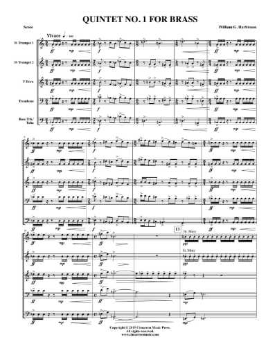Quintet No. 1 for Brass — William Harbinson