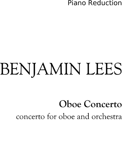 Oboe Concerto — Benjamin Lees