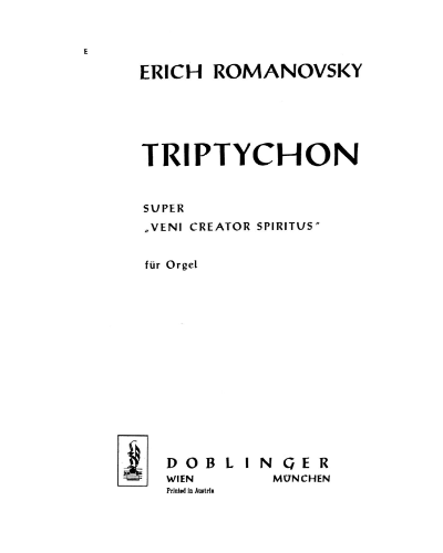 Triptychon super Veni Creator Spiritus — Erich Romanovsky